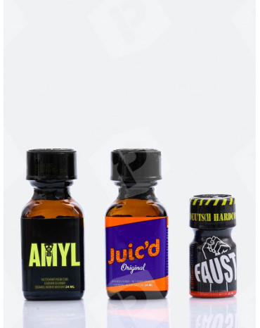 Pack de poppers EXPERT avec Amyl 24 ml, Juic'd et Faust
