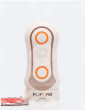 Présentatio de la vaginette Tenga Flip Orb Orange Crash avec dosettes de lubrifiants