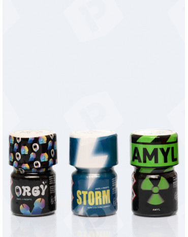 Pack Poppers Big Party : orgy, storm et Amyl 15 ml