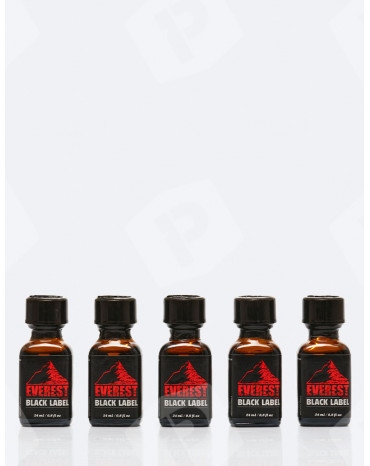 pack de 5 poppers everest black label 24 ml