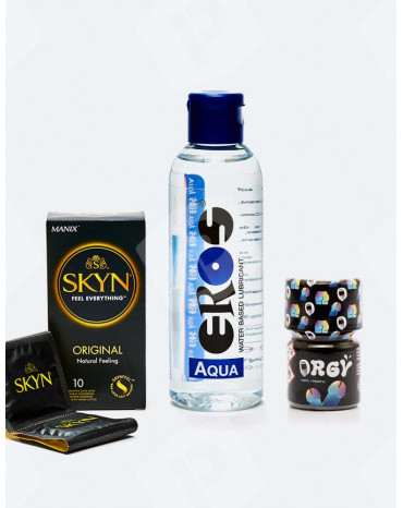 Pack Plan Cul : Poppers + Lubrifiant + Préservatifs