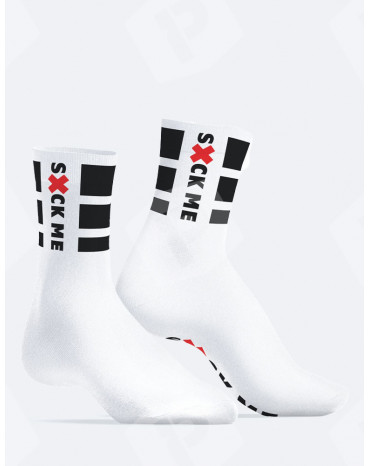 Chaussettes blanche "Suck Me" - SneakXX - pour les pratiques sexuelles explicites