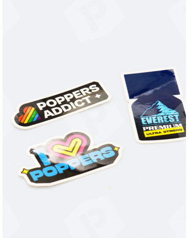3 stickers poppers