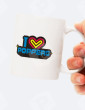Tasse avec inscription "I Love Poppers"