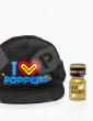 Pack Casquette LED "I LOVE POPPERS" + Rush Gold 10 ml - Vue face